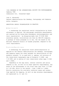 14th  CONGRESS  OF  THE  INTERNATIONAL ... Hamburg  1980 Commission  III, Presented  Paper