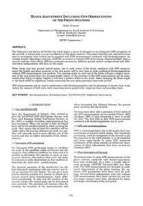 Gps BLOCKADJUSTMENT INCLUDING OBSERVATIONS OF THE PHOTO STATIONS