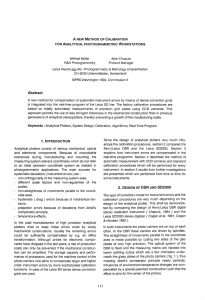 A  NEW METHOD OF CALIBRATION FOR ANALYTICAL PHOTOGRAMMETRIC WORKSTATIONS Alain Chapuis