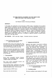 THE  SIMULTANEOUS  ADJUSTMENT  FOR  SPOT ... ORBIT  DATA  AND  A  FEW ... Y.  Chen