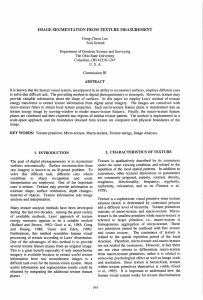 IMAGE SEGMENTATION FROM TEXTURE MEASUREMENT