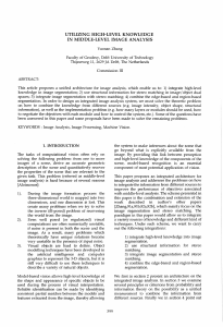 UTILIZING  HIGH-LEVEL  KNOWLEDGE IN  MIDDLE-LEVEL  IMAGE ANALYSIS