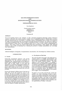 MULTIPLE REPRESENTATIONS AND KNOWLEDGE-BASED GENERALIZATION TOPOGRAPHICAL DATA