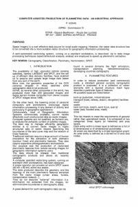 COMPUTER  ASSISTED  PRODUCTION  OF  PLANIMETRIC DATA:... P.  NONIN ISPRS - Commission  IV