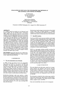 EVALUATION OF SPOT DATA FOR TOPOGRAPHIC MAP REVISION AT Bo Malmstrom