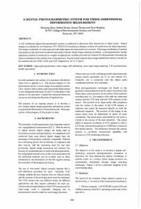 A DIGITAL PHOTOGRAMMETRIC SYSTEM FOR THREE-DIMENSIONAL DEFORMATION MEASUREMENT