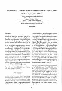 PHOTOGRAMMETRIC CALIBRATION AND POINT DETERMINATION USING A DIGITAL CCD CAMERA