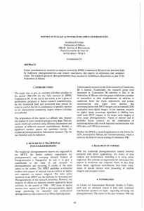 REPORT OF ITALIAN ACTIVITIES FOR ISPRS COMMISSION HI Gianfranco Forlani