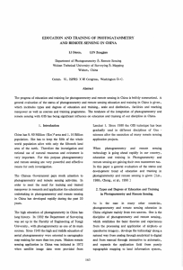 &amp;. EDUCATION AND TRAINING OF PHOTOGATAMMETRY AND REMOTE SENSING IN CHINA