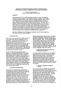 THE ROLE OF SATELLITE REMOTE SENSING  IN PRECIPITATION