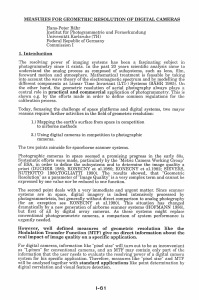 MEASURES FOR GEOMETRIC RESOLUTION OF DIGITAL CAMERAS