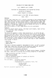 RELIABILITY  OF  RADAR  IMAGE  DATA