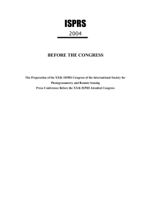 ISPRS 2004 BEFORE THE CONGRESS