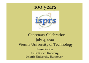100 years Centenary Celebration July 4, 2010 Vienna University of Technology