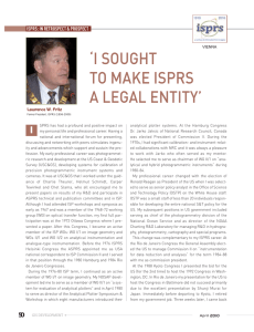 ‘I SOUGHT TO MAKE ISPRS A LEGAL ENTITY’ ISPRS: IN RETROSPECT &amp; PROSPECT