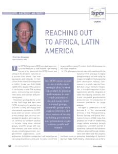 REACHING OUT TO AFRICA, LATIN AMERICA ISPRS - IN RETROSPECT AND PROSPECT