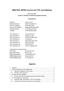 MINUTES, ISPRS Council and TCP Joint Meeting