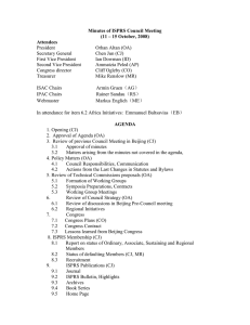 Minutes of ISPRS Council Meeting (11 – 15 October, 2008) Attendees