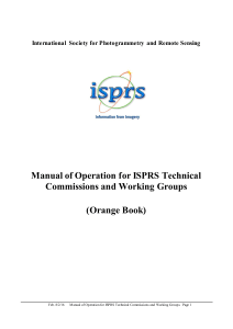 Manual of Operation for ISPRS Technical Commissions and Working Groups  (Orange Book)