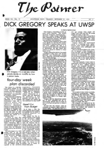 • DICK  GREGORY  SPEAKS  AT  UWSP