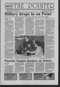 Hillary drops in  on Point VOLUME. 37 16 24, 1994