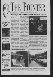George Bush elected to second term \ THE  POINTER 1