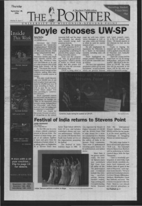 , Doyle  chooses  UW-SP Thursday WISCONSIN-STEVENS  POINT