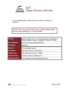 Is Encephalopathy a Mechanism to Renew Sulfate in Autism? Please share