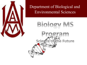 Department of Biological and Environmental Sciences