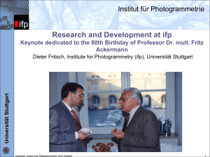 ifp Research and Development at ifp Institut für Photogrammetrie