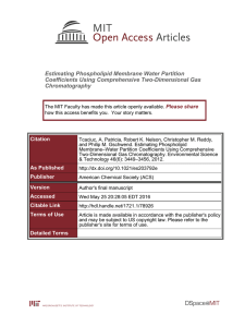 Estimating Phospholipid Membrane Water Partition Coefficients Using Comprehensive Two-Dimensional Gas Chromatography