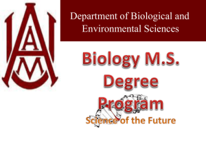 Department of Biological and Environmental Sciences