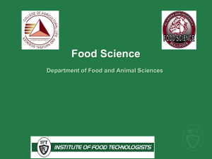 Food Science Department of Food and Animal Sciences