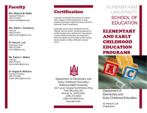 ALABAMA A&amp;M UNIVERSITY Faculty Certification