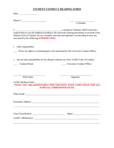 STUDENT CONDUCT HEARING FORM