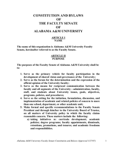 CONSTITUTION AND BYLAWS OF THE FACULTY SENATE ALABAMA A&amp;M UNIVERSITY