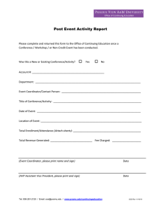 Post Event Activity Report