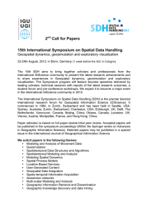 2 Call for Papers 15th International Symposium on Spatial Data Handling