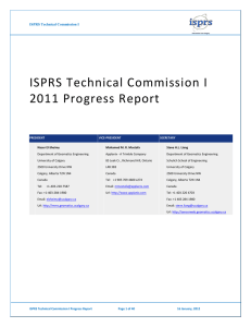 ISPRS Technical Commission I 2011 Progress Report