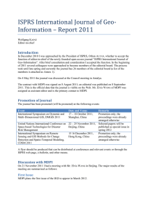 ISPRS International Journal of Geo- Information – Report 2011 Introduction