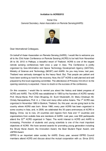 Invitation to ACRS2012 Kohei Cho General Secretary, Asian Association on Remote Sensing(AARS)