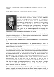 Karl Rinner´s 100th Birthday – Memorial Colloquium at the Technical... Austria Report by Gottfried Konecny, Leibniz University Hannover, Germany