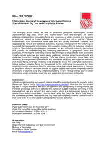 CALL FOR PAPERS  International Journal of Geographical Information Science