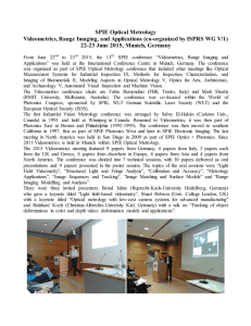 SPIE Optical Metrology 22-23 June 2015, Munich, Germany