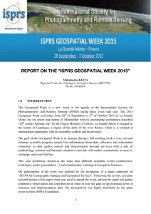 REPORT ON THE REPORT ON THE “I “IS SPRS GEOSPATIAL WEEK 2015”