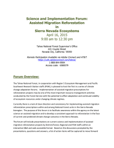 Science and Implementation Forum: Assisted Migration Reforestation in Sierra Nevada Ecosystems