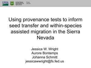 Using provenance tests to inform seed transfer and within-species Nevada