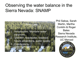 Observing the water balance in the Sierra Nevada: SNAMP