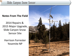 Slide Canyon Snow Sensor Notes From The Field  2014 Repairs &amp;