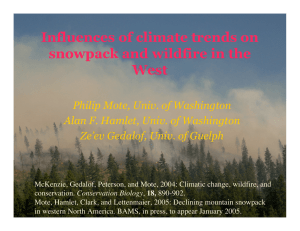 Influences of climate trends on snowpack and wildfire in the West